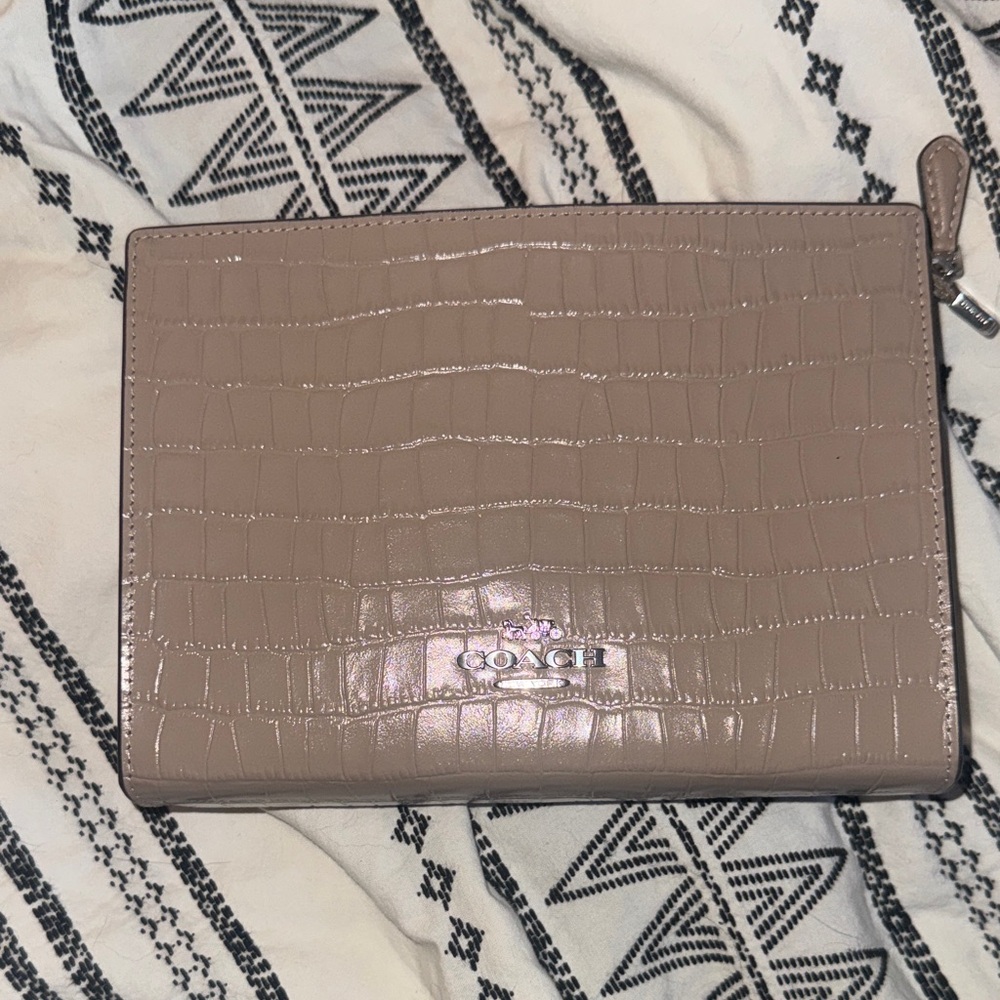 Coach Croc-Embossed Slim Crossbody in Taupe - Picture 5 of 10